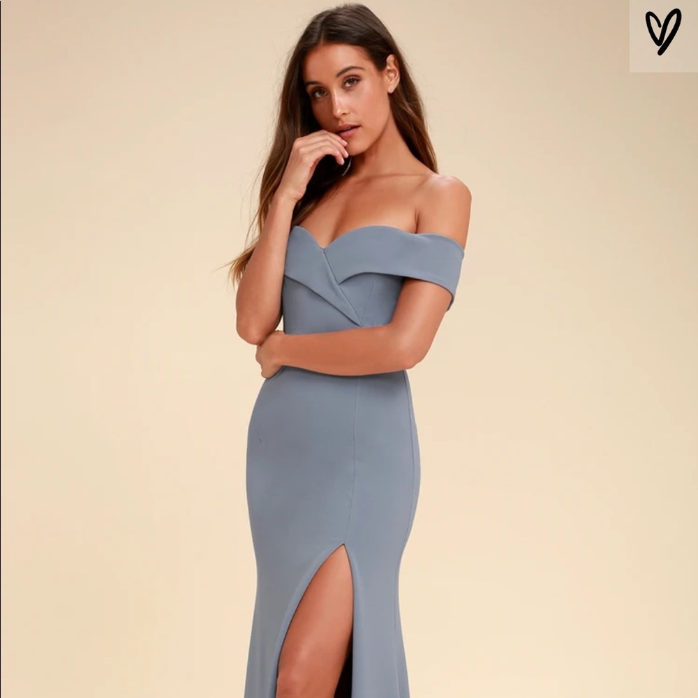 LuLu’s Song of Love Blue Grey Off the Shoulder